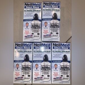 NWT Lot of 5 Boxes NeilMed Sinus Rinse Packet with Bottle